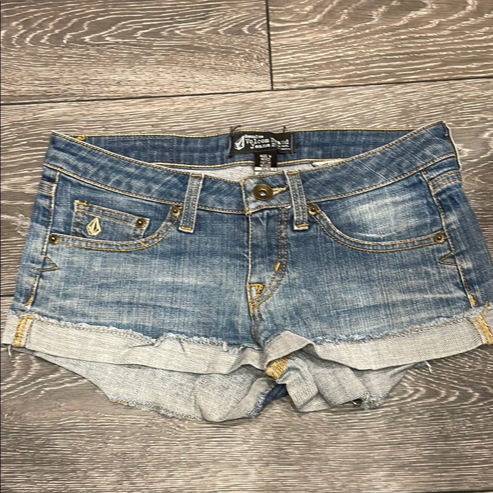 Volcom Light Blue Denim Cutoff Shorts